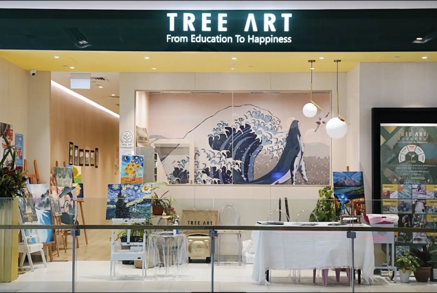 The storefront of a TreeArt creative arts studio in Singapore