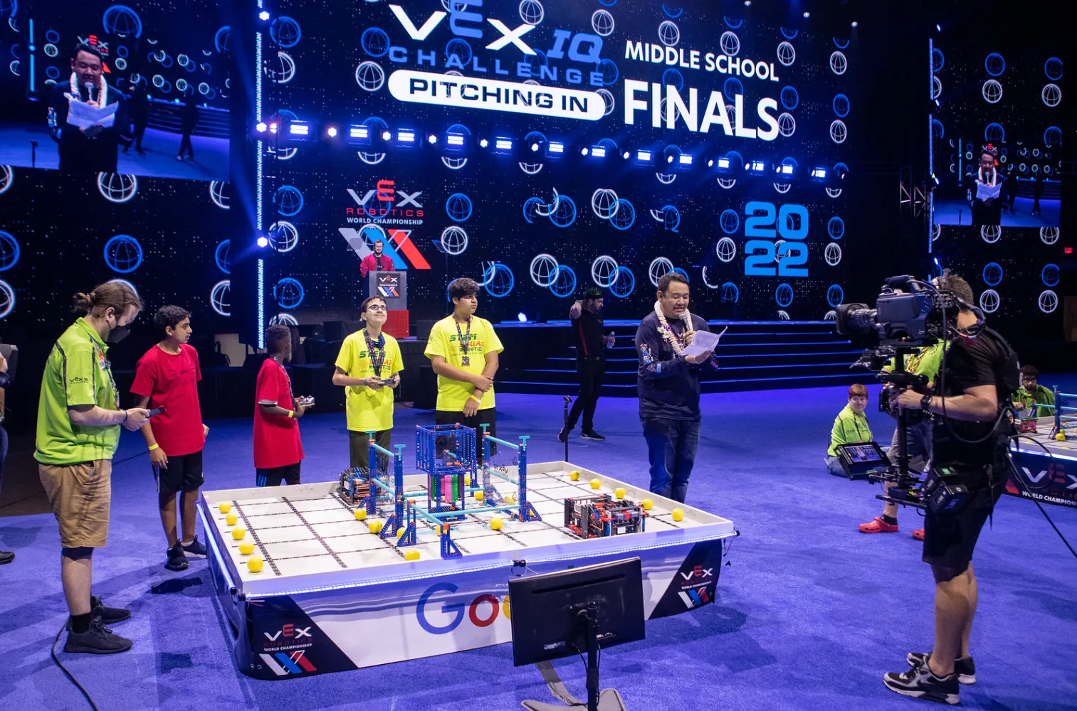 The VEX competition arena in full swing during finals